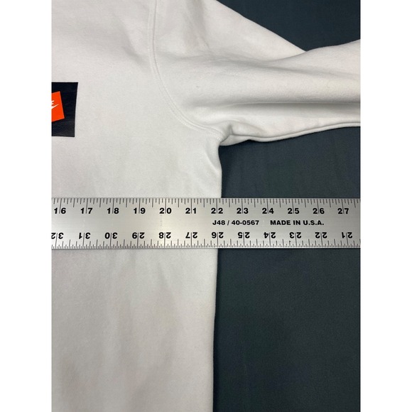Nike Just Do It Sweatshirt Mens L White Box Logo Crew Neck Long Sleeve Pullover - Picture 4 of 9